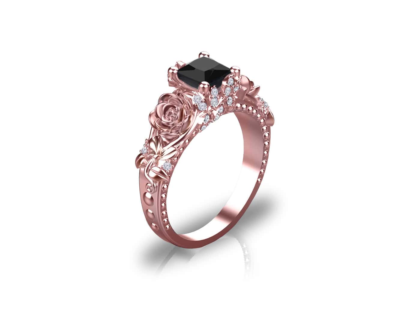 Pink gold ring with diamonds cheap